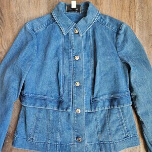 Vintage PerSe Womens denim jacket with pleats size 6